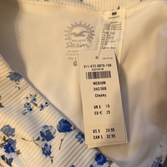 Hollister Blue and White Floral Bikini Bottoms - Picture 4 of 4